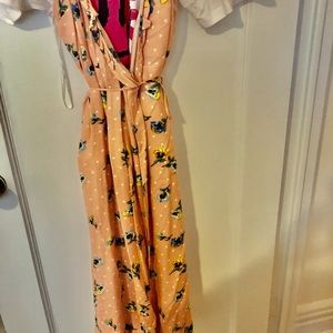 Pink and polka dot floral dress